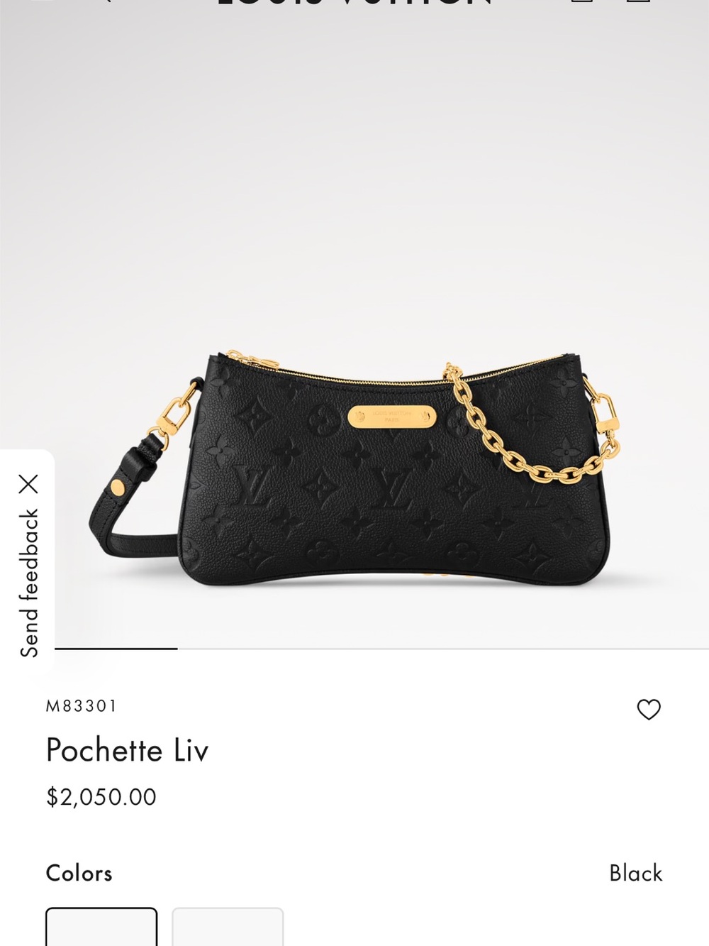 Louis Vuitton Black Monogram Empreinte Liv Pochette with Gold Hardware - Picture 5 of 5